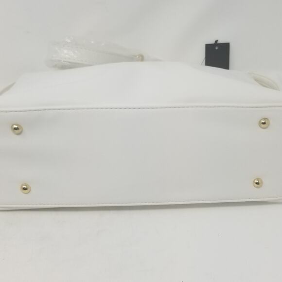Badgley Mischka NEW White Vegan Purse Lightweight Zipper Closure Women's NWT - Picture 6 of 15